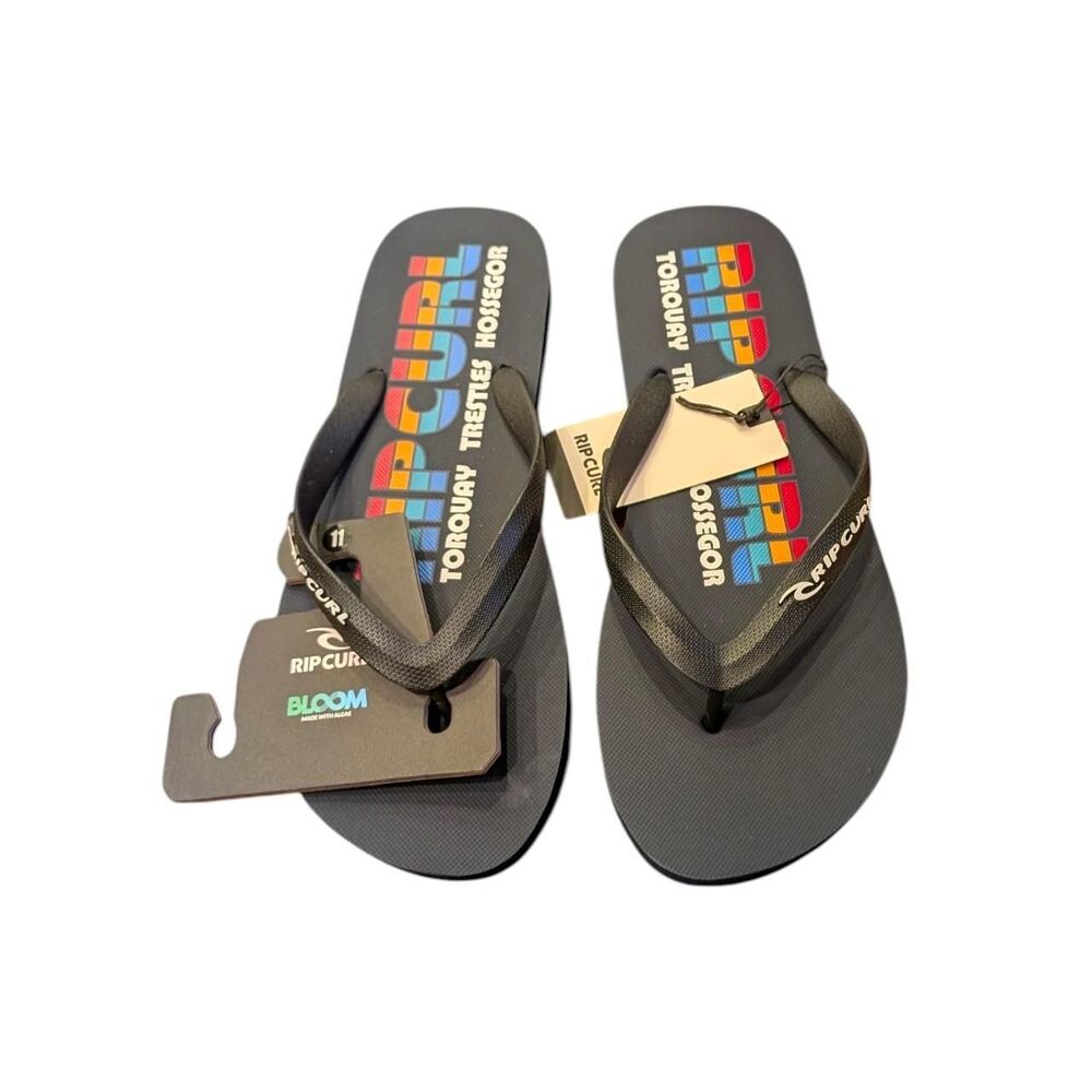 Rip Curl Icons of Surf Bloom Open Toe Flip Flops Navy Red NWT 11 Summer Sandals